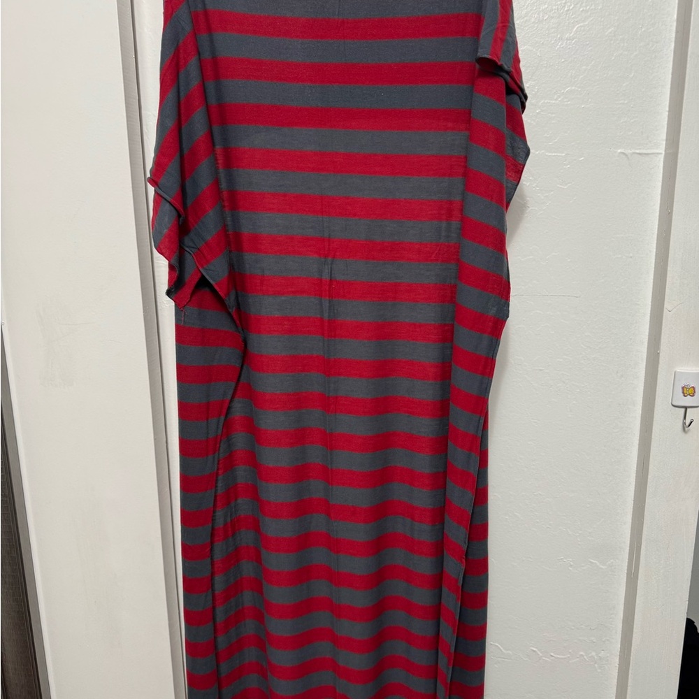 Red and Gray Striped scarf